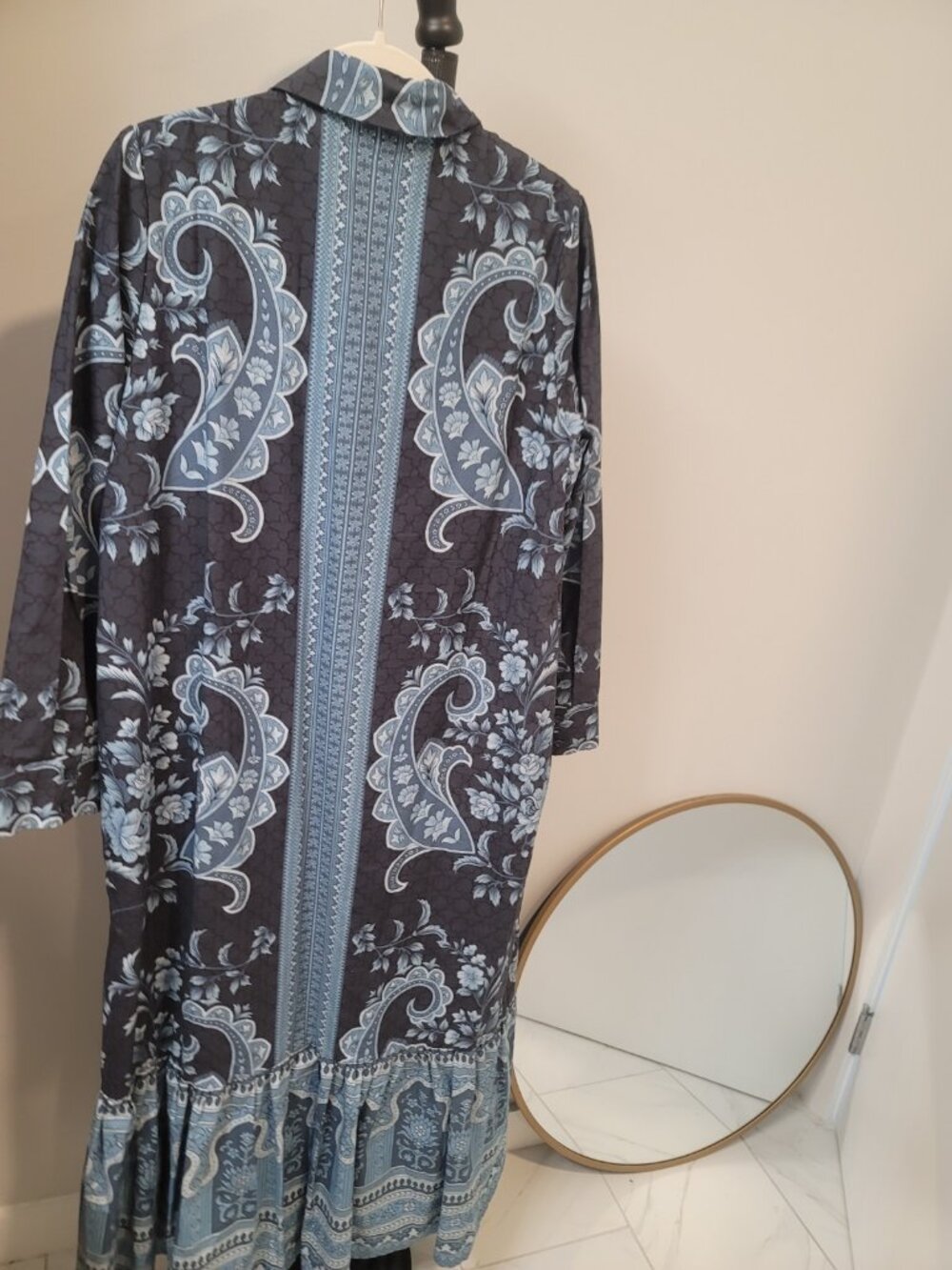 Trish Scully Isobel Long Sleeve Maxi Dress Cotton New NWT Multicolor Large - Picture 8 of 11